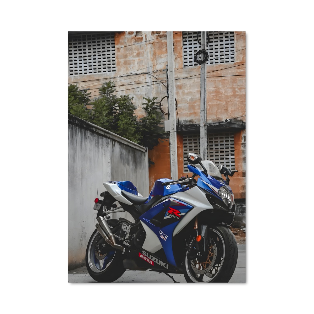 Poster Moto Bleue Évasion